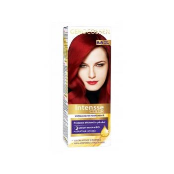 Vopsea de păr permanentă Gerocossen Intensse Color 6.6 Roşu Intens, 50ml