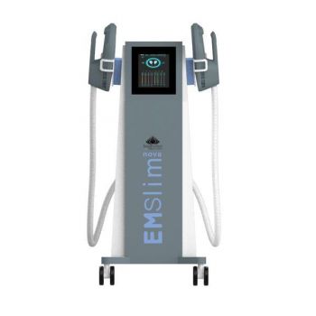 Aparat Tesla EMS Sculpt HI-EMT si RF Remodelare corporala, Creare Masa Musculara, Tonifiere Abdomen, 2 Manipuli,Slabire intensiva, Body shaping EMS NEO2 de firma originala