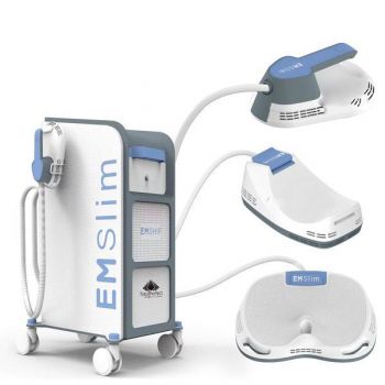 Aparat Tesla EMS Sculpt HI-EMT si RF Remodelare corporala, Creare Masa Musculara, Tonifiere Abdomen, 4 Manipuli, Slabire intensiva, Body shaping EMS NEO4