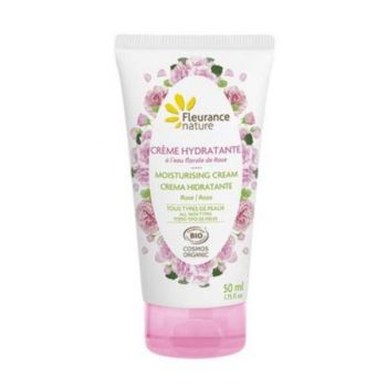 Cremă bio hidratantă cu trandafiri Fleurance Nature 50ml