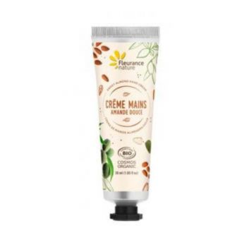 Cremă de mâini cu migdale dulci bio, Fleurance Nature, 30ml