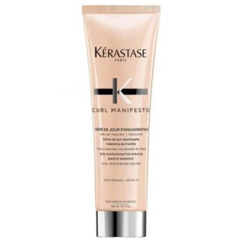 Crema-Tratament pentru Par Ondulat si Cret - Kerastase Curl Manifesto Creme de Jour Fondamentale Daily Moisturizing Frizz-reducing Leave-in Treatment for Curly, Very Curly and Coily Hair 150 ml