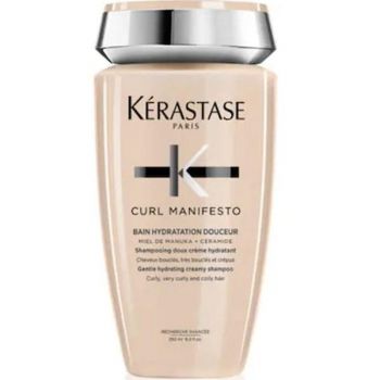 Sampon Hidratant pentru Par Ondulat si Cret - Kerastase Curl Manifesto Bain Hydratation Doucer Gentle Hydrating Creamy Shampoo for Curly, Very Curly and Coily Hair, 250 ml