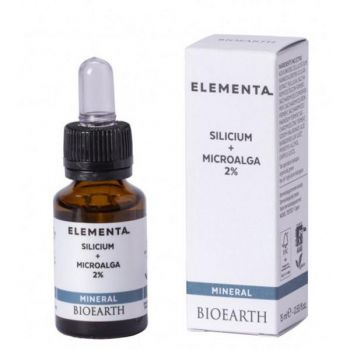 Ser pentru Ten cu Siliciu si Alge - Bioearth Elementa Beauty Booster Mineral Silicium + Microalga 2%, 15 ml