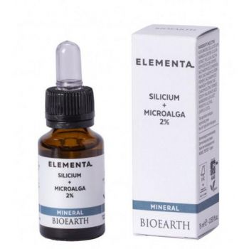 Ser pentru Ten cu Siliciu si Alge - Bioearth Elementa Beauty Booster Mineral Silicium + Microalga 2%, 15 ml ieftin