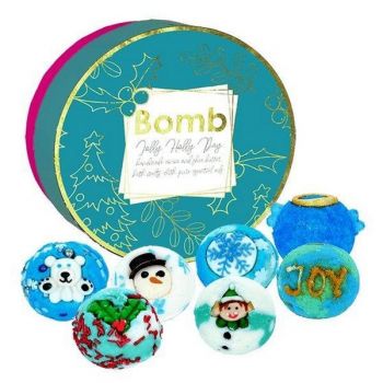 Set cadou Jolly Holly Day Creamer, 7 produse, bile de baie 7x160g, Bomb Cosmetics