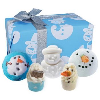 Set cadou Mr Frosty 5 produse, bile de baie 2x160g + sare de baie 2x50g + gel dus + sapun solid, Bomb Cosmetics