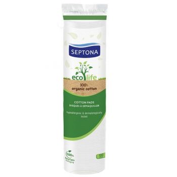 Dischete Demachiante din Bumbac Organic - Septona Eco Life 100% Organic Cotton Pads, 100 buc ieftin