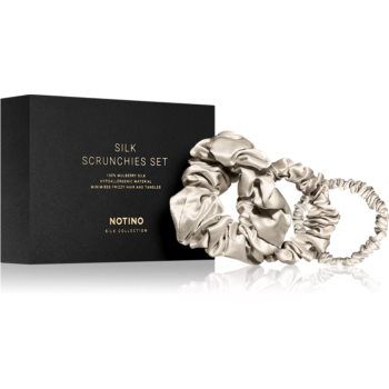 Notino Silk Collection Scrunchie Set set de elastice pentru păr din mătase Cream culoare ieftin