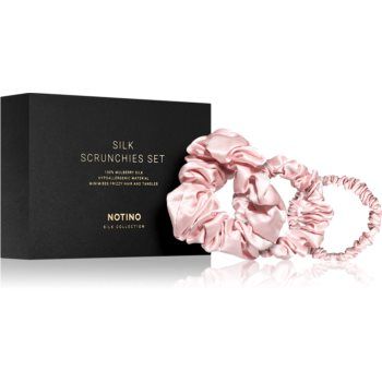 Notino Silk Collection Scrunchie Set set de elastice pentru păr din mătase Pink culoare