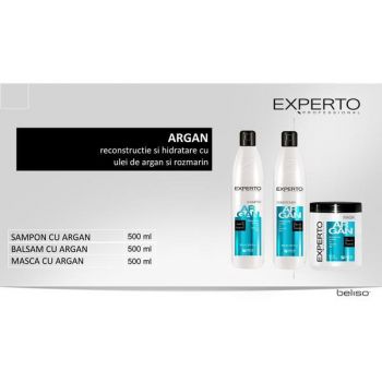 Set cadou argan pentru par foarte uscat Experto Professional 3x500 ml cod. 4114/4115/4116