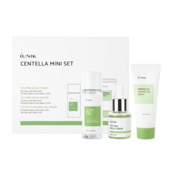 Set cadou Iunik Centella Mini Toner 25ml + Ser 15ml + Crema Gel 25ml