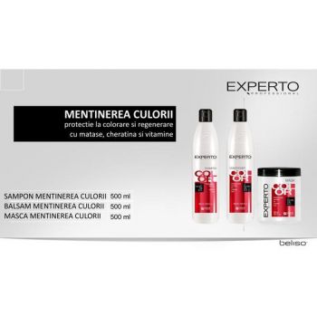 Set cadou mentinerea culorii Experto Professional sampon 500 ml, balsam 500 ml, masa 500 ml cod. 4105/4104/4103