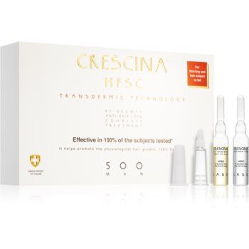 Crescina Transdermic 500 Re-Growth and Anti-Hair Loss tratament pentru stimularea creșterii părului și anti-cădere pentru barbati