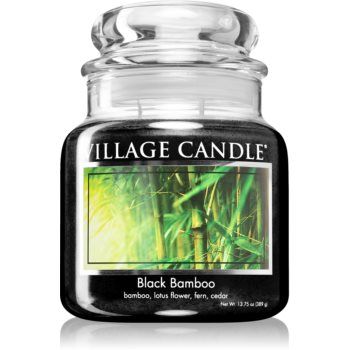 Village Candle Black Bamboo lumânare parfumată (Glass Lid)