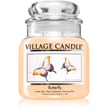 Village Candle Butterfly lumânare parfumată (Glass Lid)