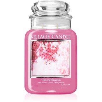 Village Candle Cherry Blossom lumânare parfumată (Glass Lid) de firma original