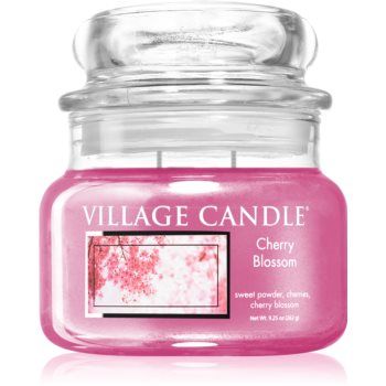 Village Candle Cherry Blossom lumânare parfumată (Glass Lid) de firma original