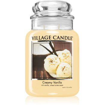Village Candle Creamy Vanilla lumânare parfumată (Glass Lid)