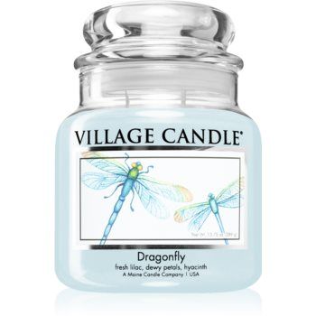 Village Candle Dragonfly lumânare parfumată (Glass Lid)