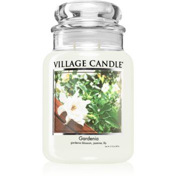 Village Candle Gardenia lumânare parfumată (Glass Lid)