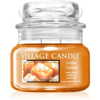 Village Candle Golden Caramel lumânare parfumată (Glass Lid) de firma original