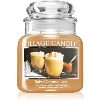 Village Candle Salted Caramel Latte lumânare parfumată (Glass Lid)