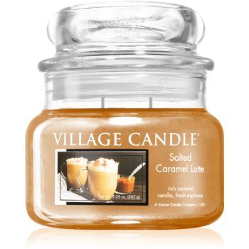 Village Candle Salted Caramel Latte lumânare parfumată (Glass Lid)