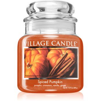 Village Candle Spiced Pumpkin lumânare parfumată (Glass Lid)