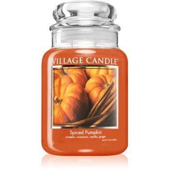 Village Candle Spiced Pumpkin lumânare parfumată (Glass Lid)