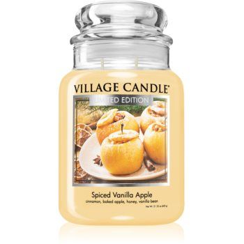 Village Candle Spiced Vanilla Apple lumânare parfumată (Glass Lid)