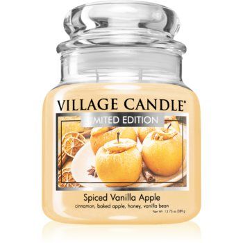 Village Candle Spiced Vanilla Apple lumânare parfumată (Glass Lid)