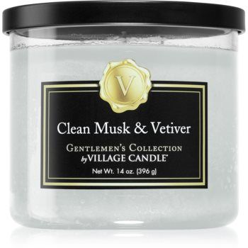 Village Candle Gentlemen's Collection Clean Musk & Vetiver lumânare parfumată