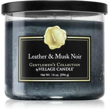 Village Candle Gentlemen's Collection Leather & Musk Noir lumânare parfumată