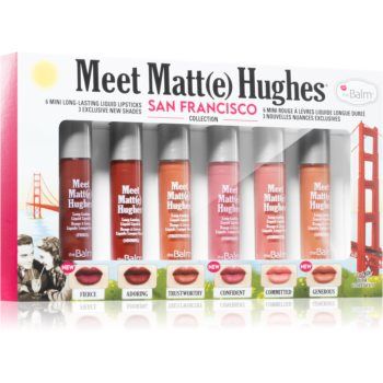 theBalm Meet Matt(e) Hughes Mini Kit San Francisco set de rujuri lichide pentru un efect de lunga durata