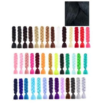 Extensii Colorate pentru Impletituri Negru Lucy Style 2000, 1 buc