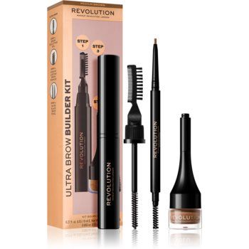 Makeup Revolution Ultra Brow Builder set cadou pentru sprancene