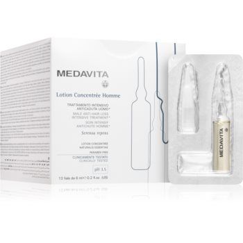 Medavita Lotion Concentree Homme flacon împotriva subțierii intermediare și avansate a părului