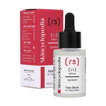 Ser Facial de Noapte Impotriva Imbatranirii Premature a Pielii cu Retinol si Scualan - Camco Skincyclopedia Retinol & Squalane Face Serum Anti-Aging Refiner, 30 ml