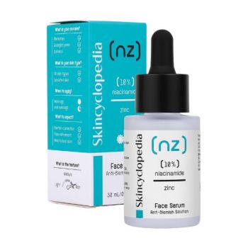 Ser Facial pentru Corectarea Imperfectiunilor cu Niacinamida si Zinc - Camco Skincyclopedia Niacinamide & Zinc Face Serum Anti-Blemish Solution, 30 ml