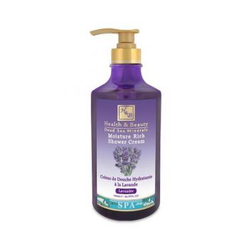 Gel de dus cu lavanda, Health and Beauty Dead Sea, fara parabeni, 780 ml