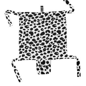 KLRK Home Wild B&W Leopard pătură mini cu animal de pluș