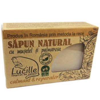 Sapun natural cu musetel si palmarosa - calmant si reparator, Lucille, 90 g