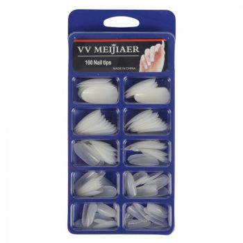 Set 100 bucati Unghii False tips sub forma de migdala, Culoare Naturala Set 100 bucati Unghii False tips sub forma de migdala, Culoare Naturala
