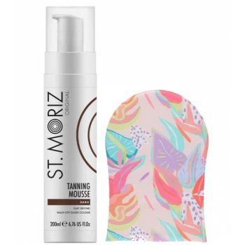 Set pentru autobronzare profesionala ST MORIZ cu Spuma Dark si Manusa Sunkissed, Hawaiian Edition