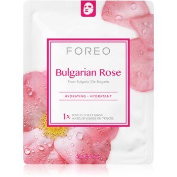 FOREO Farm to Face Sheet Mask Bulgarian Rose mască textilă hidratantă