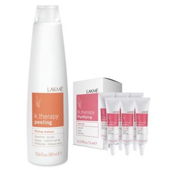 Set Antimatreata Lakme Peeling Dry Shampoo 300ml + Peeling Shock Gel 6x15ml