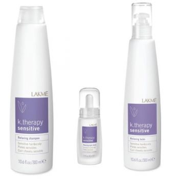 Set pentru par si scalp sensibil Lakme, Sensitive Sampon 300 ml + Balsam 300 ml + Night Drops 30 ml