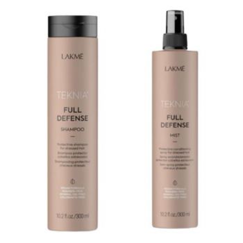 Set pentru par stresat, Lakme Full Defense Sampon 300 ml + Tratament Spray 300 ml