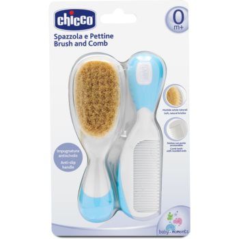 Chicco Baby Moments set 0m+ Blue (pentru păr)